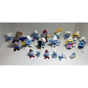 Lot Of 19 Smurfs Movie Figures Assorted bundle Smurf Figurines Toys cartoon set